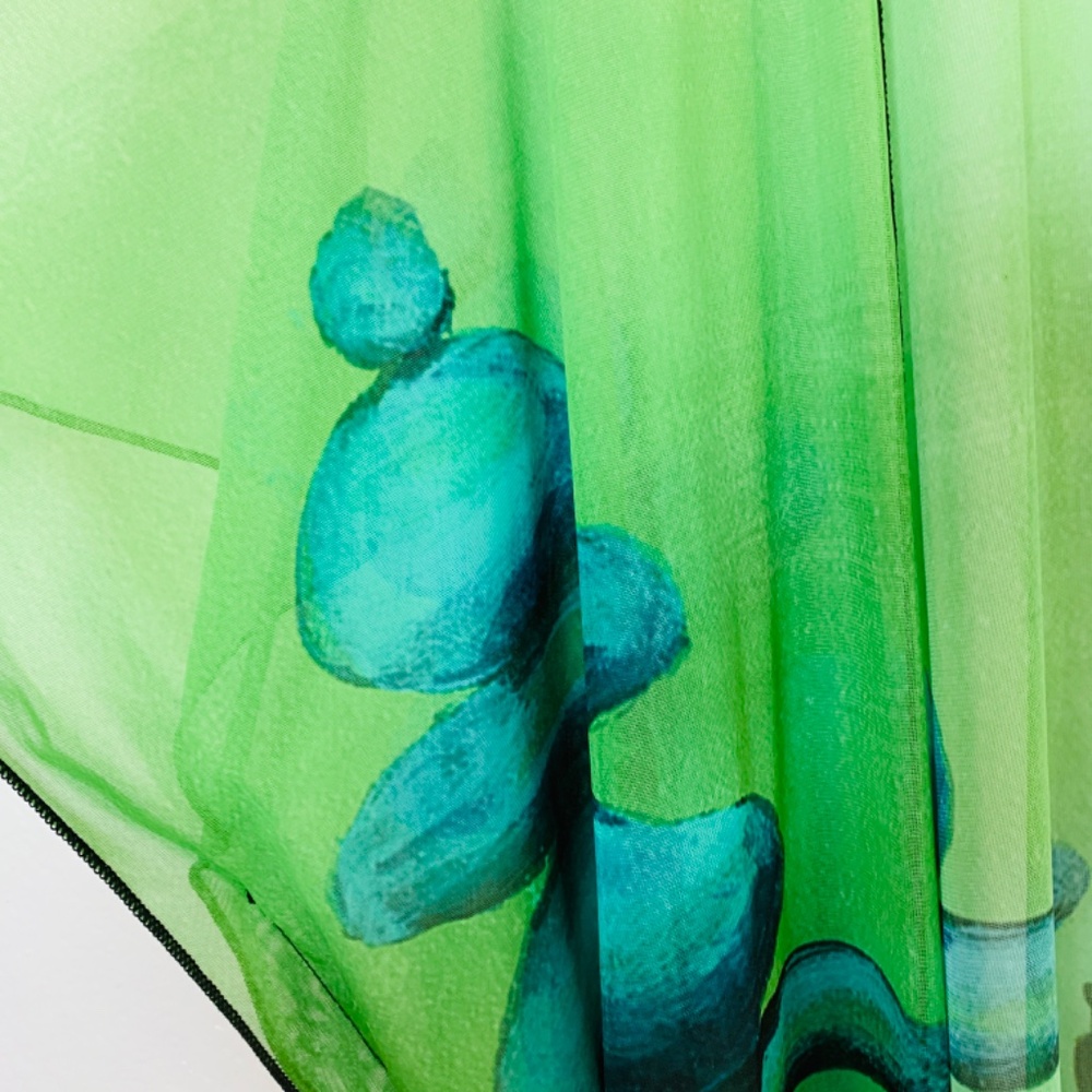 Le Galeriste Kimono Dragonfly Print Womens One Size Green Open Front Artsy Sheer - Picture 4 of 16